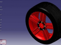 CATIA车轮（轮辋+轮胎）3D数模